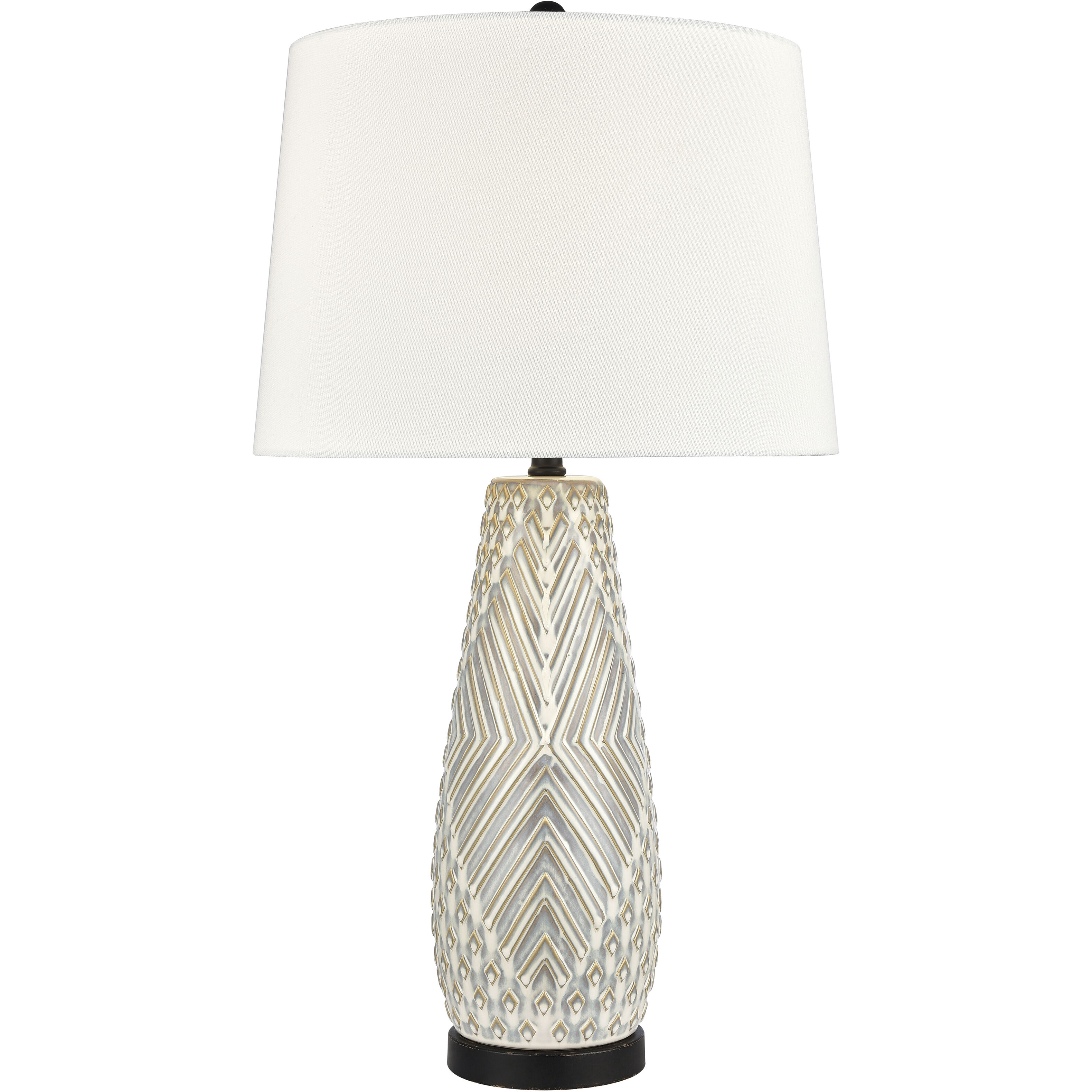 Whitland 30 inch 150 watt Gray Glazed with Matte Black Table Lamp Portable Light