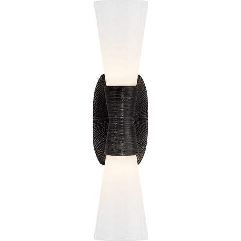 Kelly Wearstler Utopia 2 Light 4.5 inch Aged Iron Double Bath Sconce Wall Light, Small