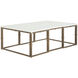 Stevens 52 X 32 inch Antique Textured Gold / White Seagrass / Clear Resin Coffee Table