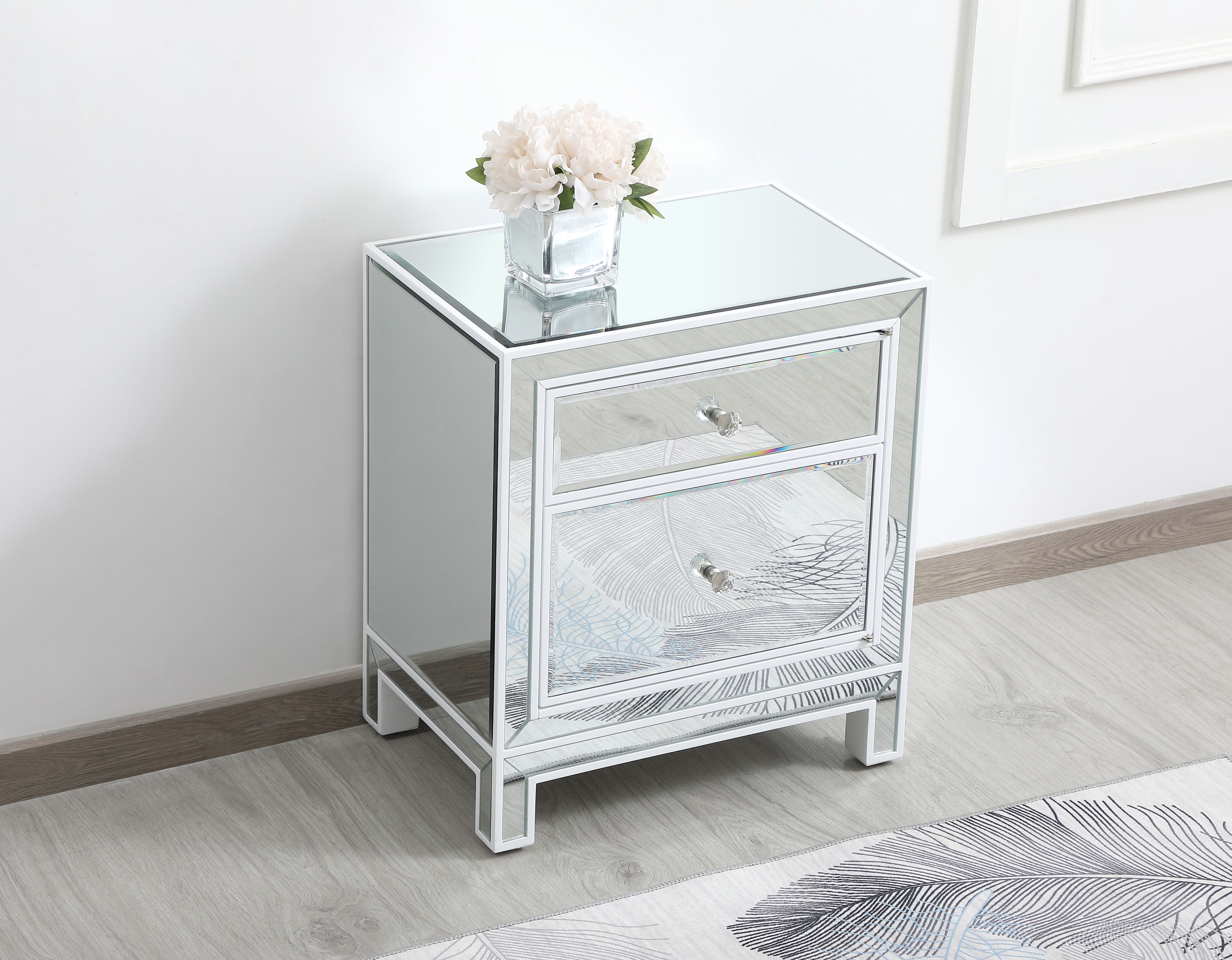 Reflexion 24 X 21 inch White Nightstand