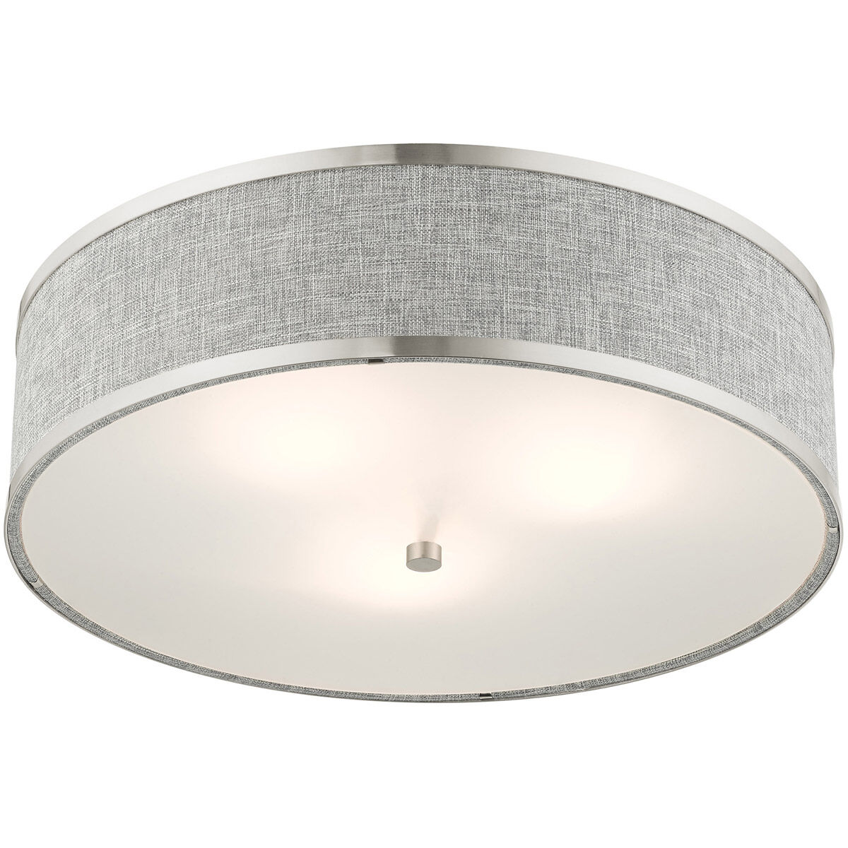Park Ridge 3 Light 18 inch Brushed Nickel Semi Flush Ceiling Light