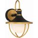 Atlas 1 Light 9.75 inch Matte Black and Textured Gold Sconce Wall Light