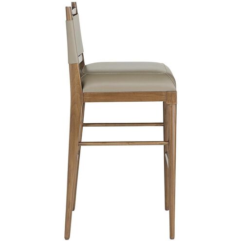 Keegan 41 inch Morel and Walnut with Brushed Stainless Steel Bar Stool