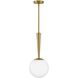 Izzy LED 9.75 inch Lacquered Brass Pendant Ceiling Light