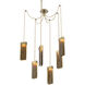 Parallel LED 13.3 inch Gilded Brass Swag Multi-Pendant Ceiling Light in Bronze Granite, 2700K LED