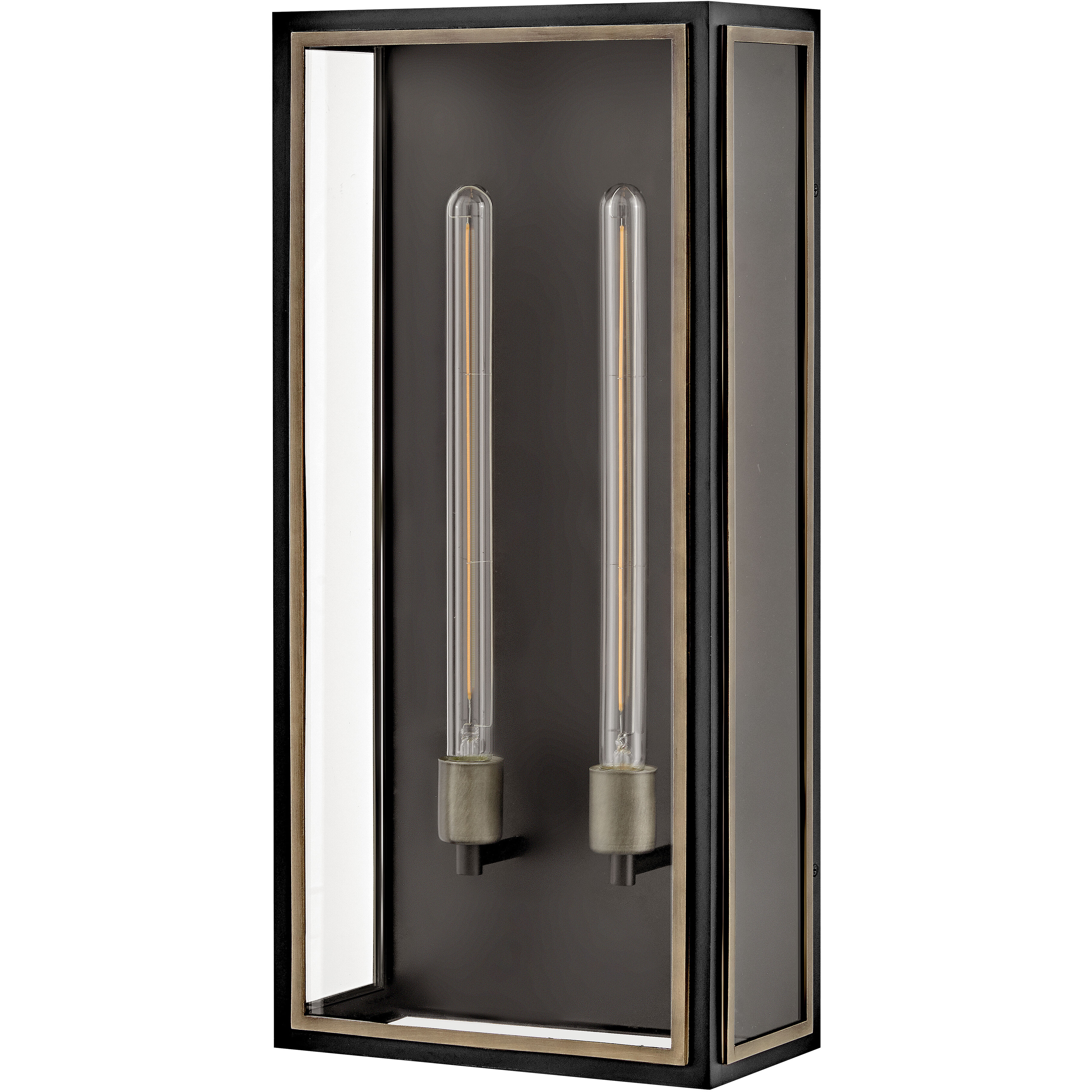 Shaw 2 Light 25 inch Black with Burnished Bronze Outdoor Wall Mount