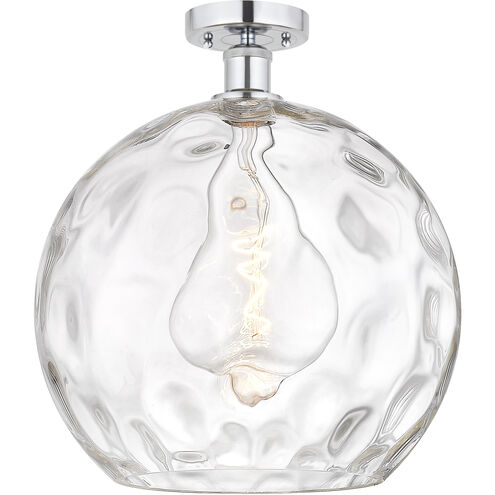 Edison Athens Water Glass 1 Light 13 inch Brushed Satin Nickel Semi-Flush Mount Ceiling Light