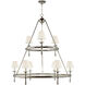 Chapman & Myers Classic2 9 Light 45 inch Polished Nickel Two-Tier Ring Chandelier Ceiling Light in Linen