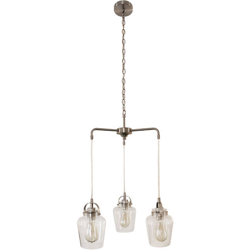 Neighborhood Trystan 3 Light 22 inch Brushed Polished Nickel Chandelier Ceiling Light