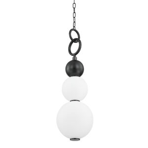 Perrin LED 9.5 inch Black Brass Pendant Ceiling Light
