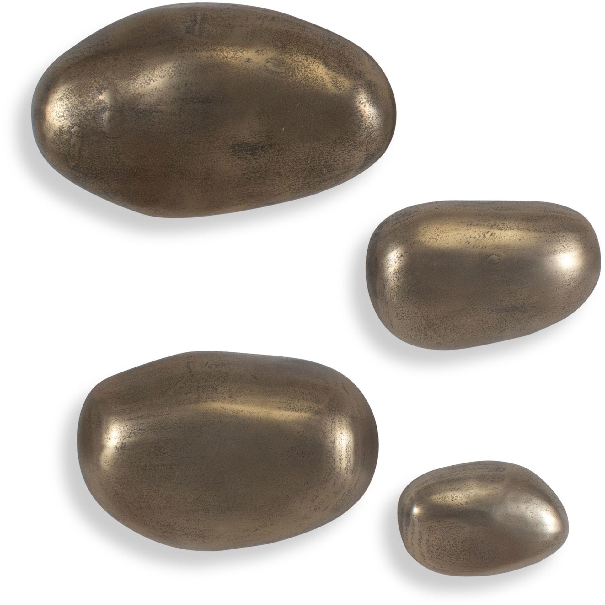 Set In Stone Antique Brass Outdoor Wall Art, Set of 4