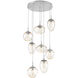 Cosmos LED LED Classic Silver Chandelier Ceiling Light, Round Multi-Pendant