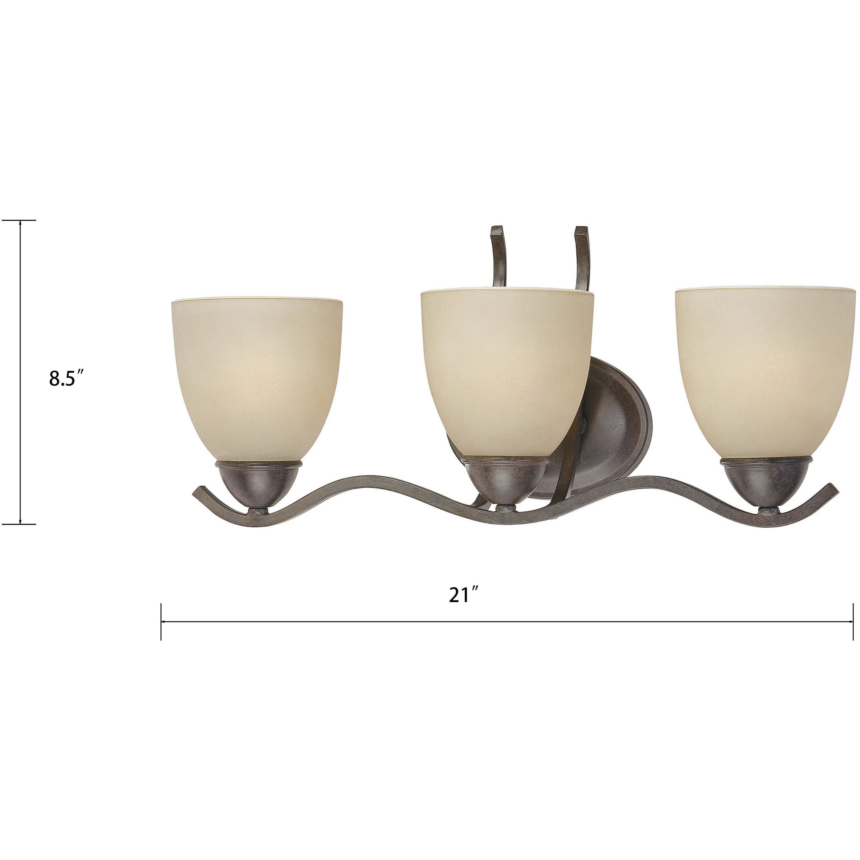 Triton 3 Light 21 inch Sable Bronze Wall Lamp Wall Light