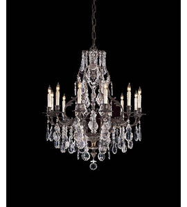 Crystal Collection 12 Light 33 inch Oxidized Brass Chandelier Ceiling Light