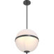 Dia 3 Light 14 inch Matte Black Pendant Ceiling Light