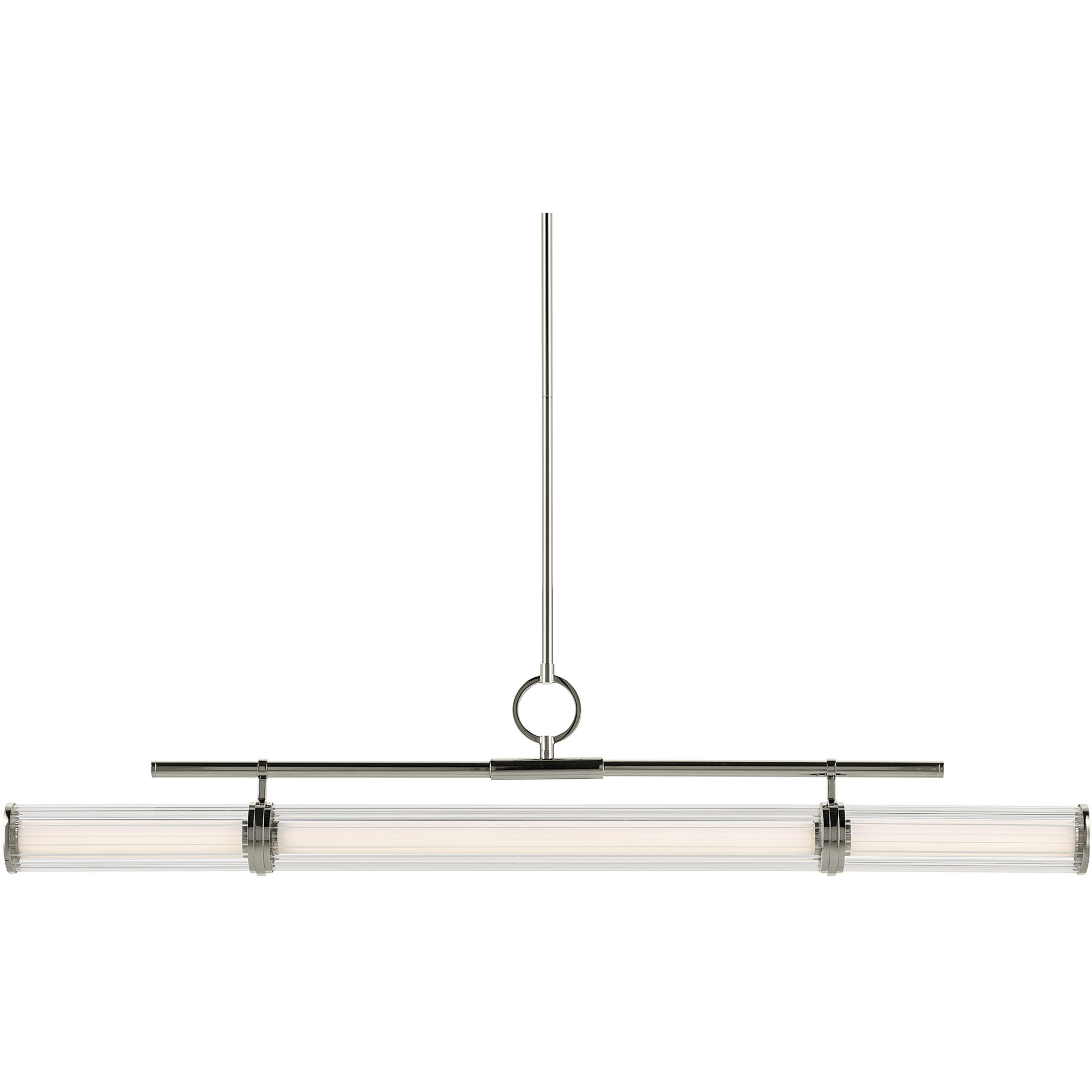 Riven LED 8 inch Polished Nickel Chandelier Linear Ceiling Light