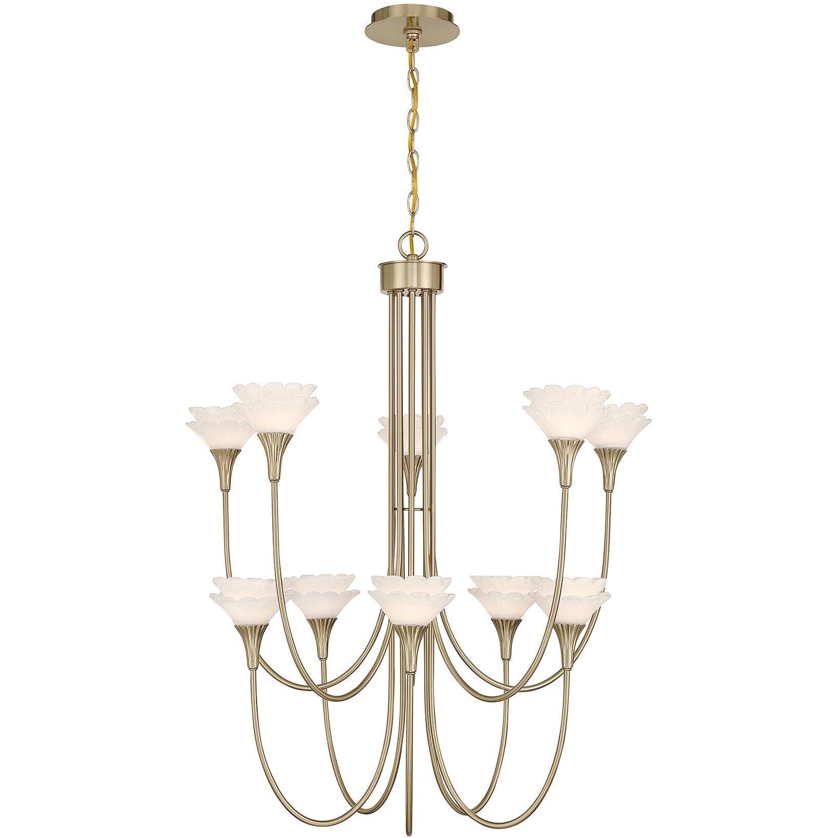 Florena 10 Light 30 inch Noble Brass Chandelier Ceiling Light