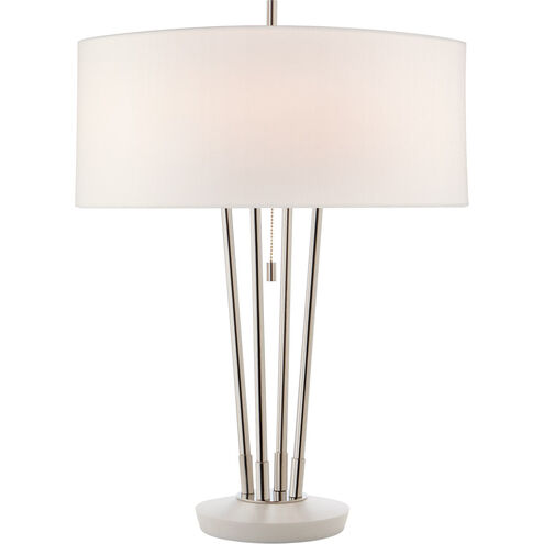 Thomas O'Brien Stefano 24.25 inch 40 watt Polished Nickel and White Marble Table Lamp Portable Light, Medium