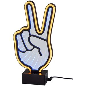 Infinity Neon 10 inch 1.00 watt Black Table/Wall Lamp Portable Light, Peace Sign, Simplee Adesso