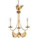 Sweet Olive 3 Light 20 inch Distressed Gold Mini-Chandelier Ceiling Light, Flambeau
