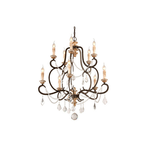 Carolus 10 Light 32 inch Parisian Bronze Chandelier Ceiling Light