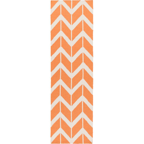 Fallon 96 X 30 inch Bright Orange, Cream Rug