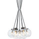 The Bougie 7 Light 18 inch Chrome Pendant Ceiling Light in Chrome and Clear