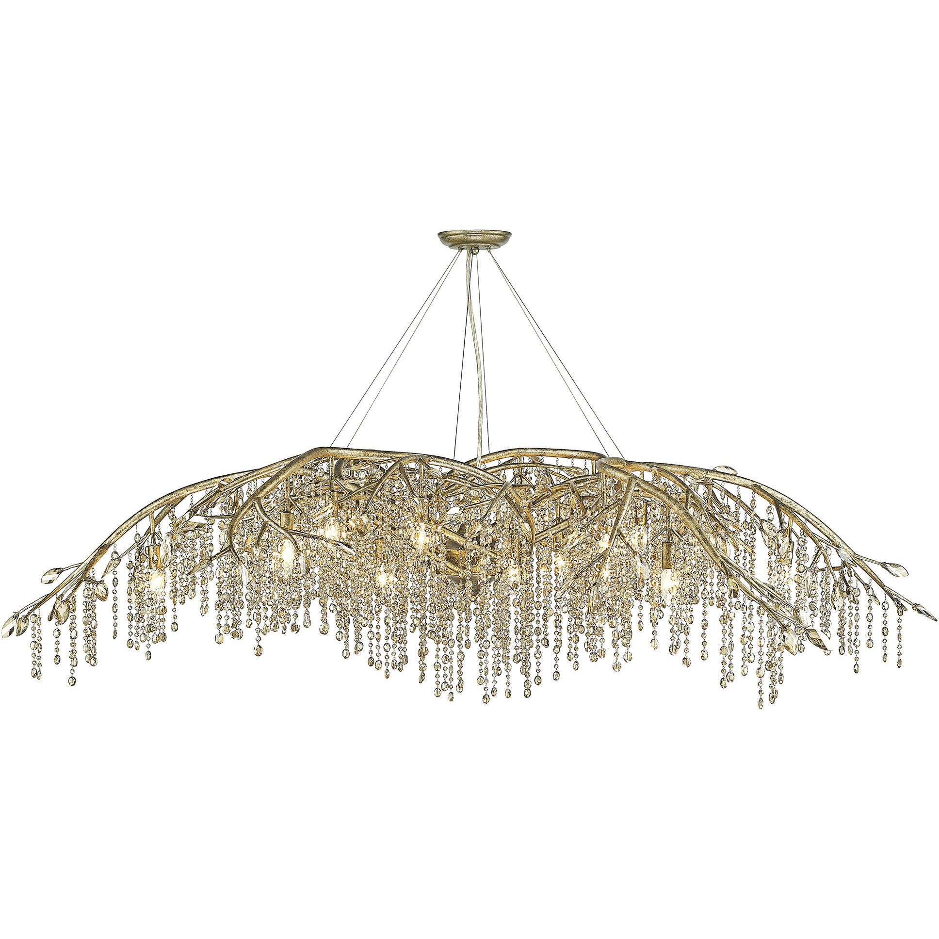 Autumn Twilight 80 inch 60.00 watt Mystic Gold Chandelier Ceiling Light, Large