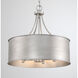 Traditional 4 Light 18 inch Antique Silver Pendant Ceiling Light