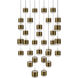 Banded LED 37 inch Aged Brass Chandelier Ceiling Light, dweLED