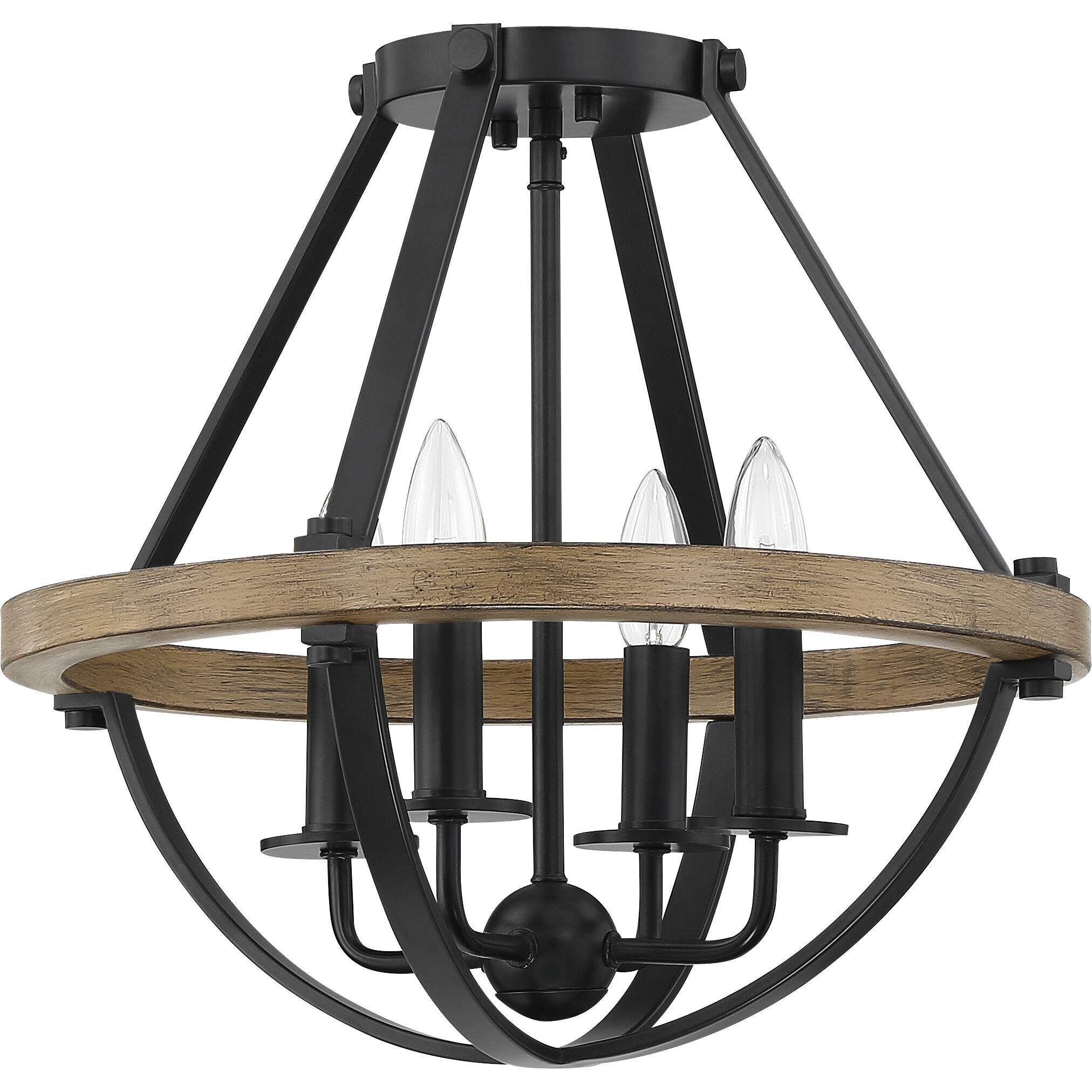 Bartlett 4 Light 16 inch Earth Black Semi-Flush Mount Ceiling Light