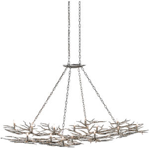 Rainforest 14 Light 74 inch Silver Leaf Chandelier Ceiling Light