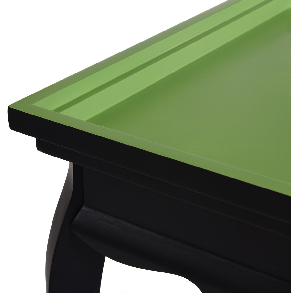 Dann Foley 28 in. Black Lime Green Rectangle Wood End Table