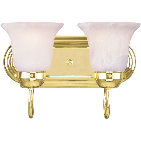 Riviera 2 Light 14 inch Polished Brass Bath Vanity Wall Light