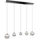 Cyllindra LED 7 inch Black Chrome Chandelier Ceiling Light in Black/Chrome, dweLED