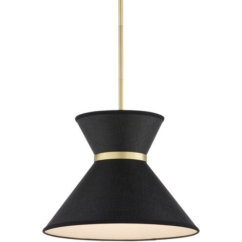 Avignon 1 Light 16.5 inch Black/Polished Brass Pendant Ceiling Light, Suzanne Duin Collection