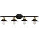 Griswald 4 Light 34 inch Rubbed Oil Bronze Vanity Bar Wall Light