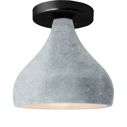 Radiance 1 Light 8.5 inch Matte Black and Concrete Semi-Flush Ceiling Light