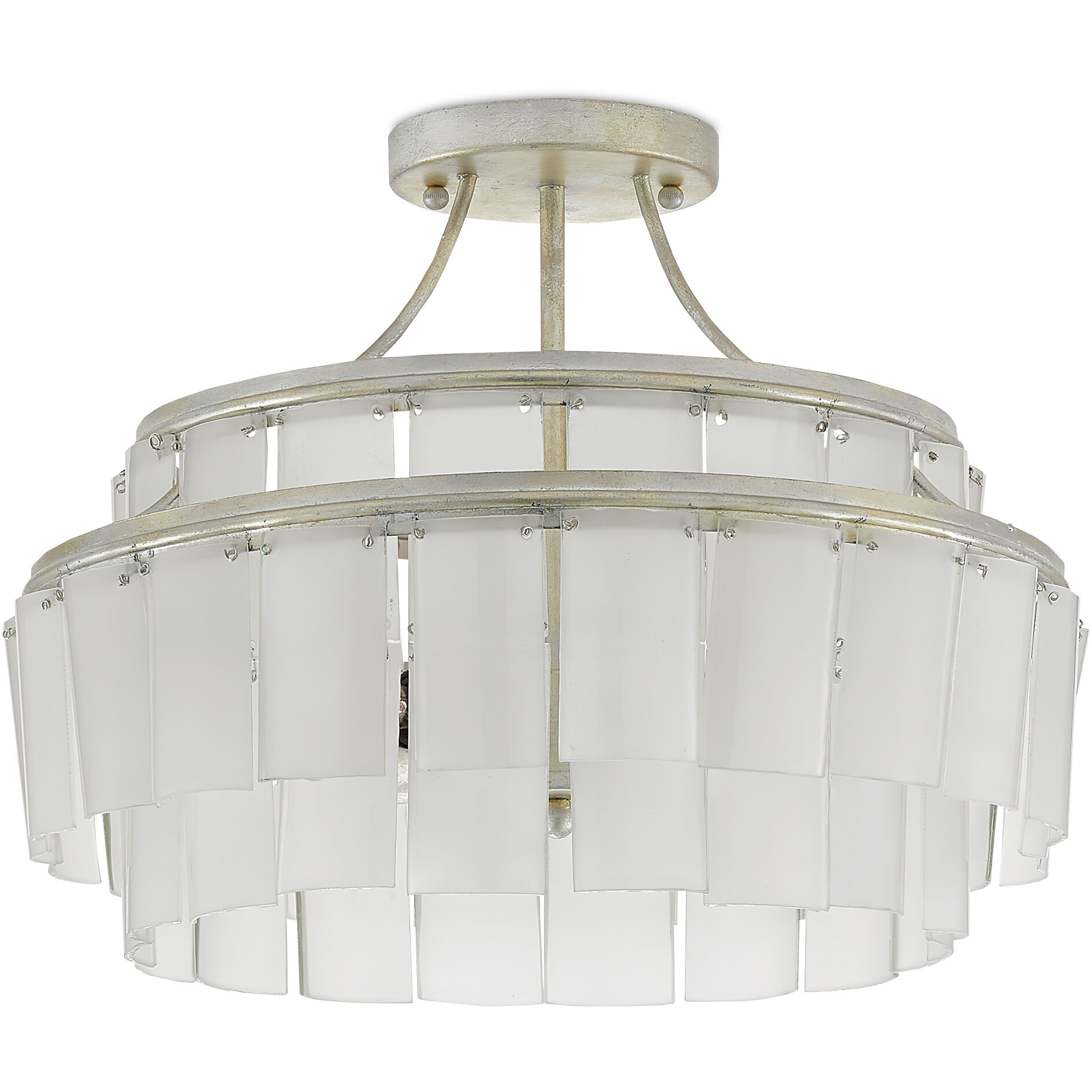 Vintner 3 Light 15.5 inch Contemporary Silver Leaf Semi-Flush Mount Ceiling Light