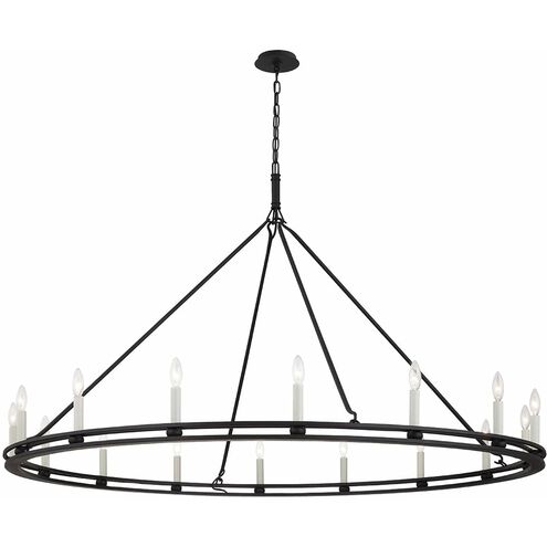 Sutton 16 Light 61 inch Textured Black Chandelier Ceiling Light