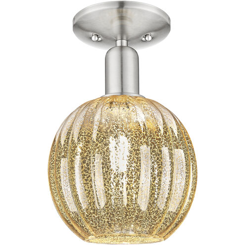 Downtown Urban Preston 1 Light 7 inch Brushed Satin Nickel Semi-Flush Mount Ceiling Light in Mercury