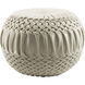 Alana 14 inch Cream Pouf, Round