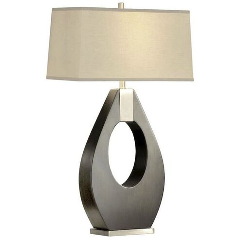 Pearson 30 inch 60.00 watt Pecan and Brushed Nickel Table Lamp Portable Light
