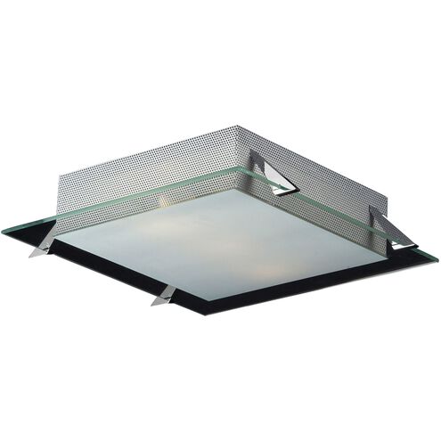 Dover Silver with Frosted White Flush Mount Ceiling Light