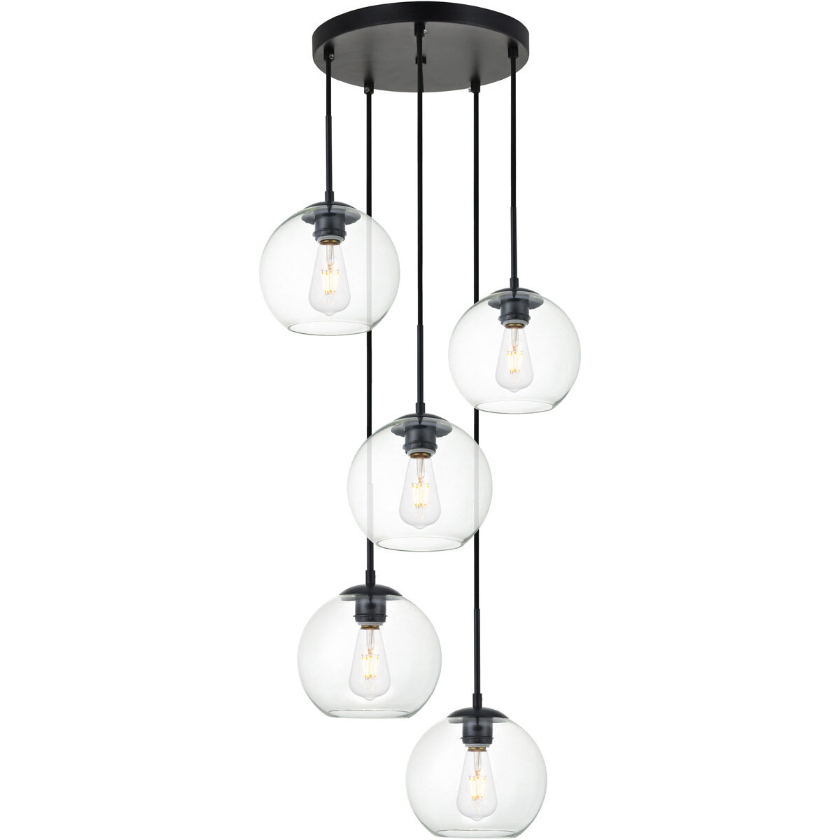 Huntington 5 Light 18 inch Black Pendant Ceiling Light