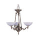 Napoleonic 3 Light 24 inch French Brass Dinette Chandelier Ceiling Light