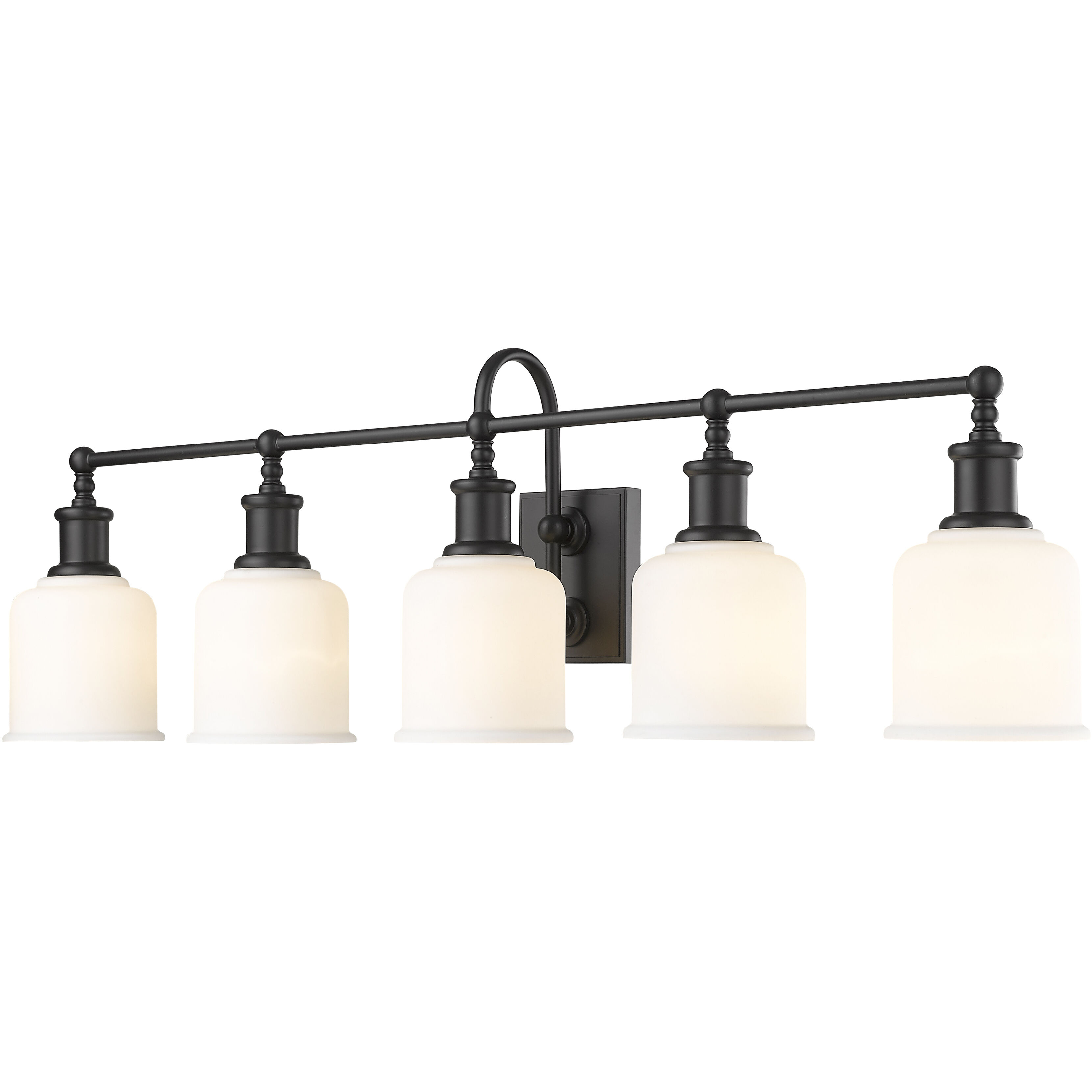 Bryant 5 Light 40.5 inch Matte Black Vanity Wall Light