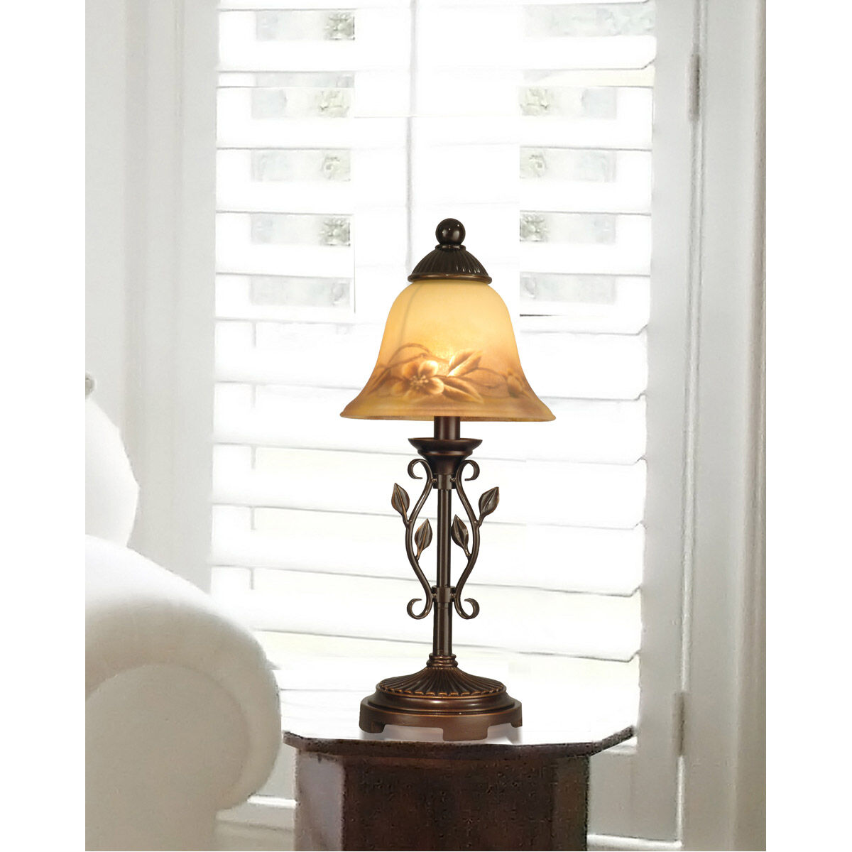 Evelyn 16.75 inch 60 watt Antique Golden Sand Mini Accent Lamp Portable Light