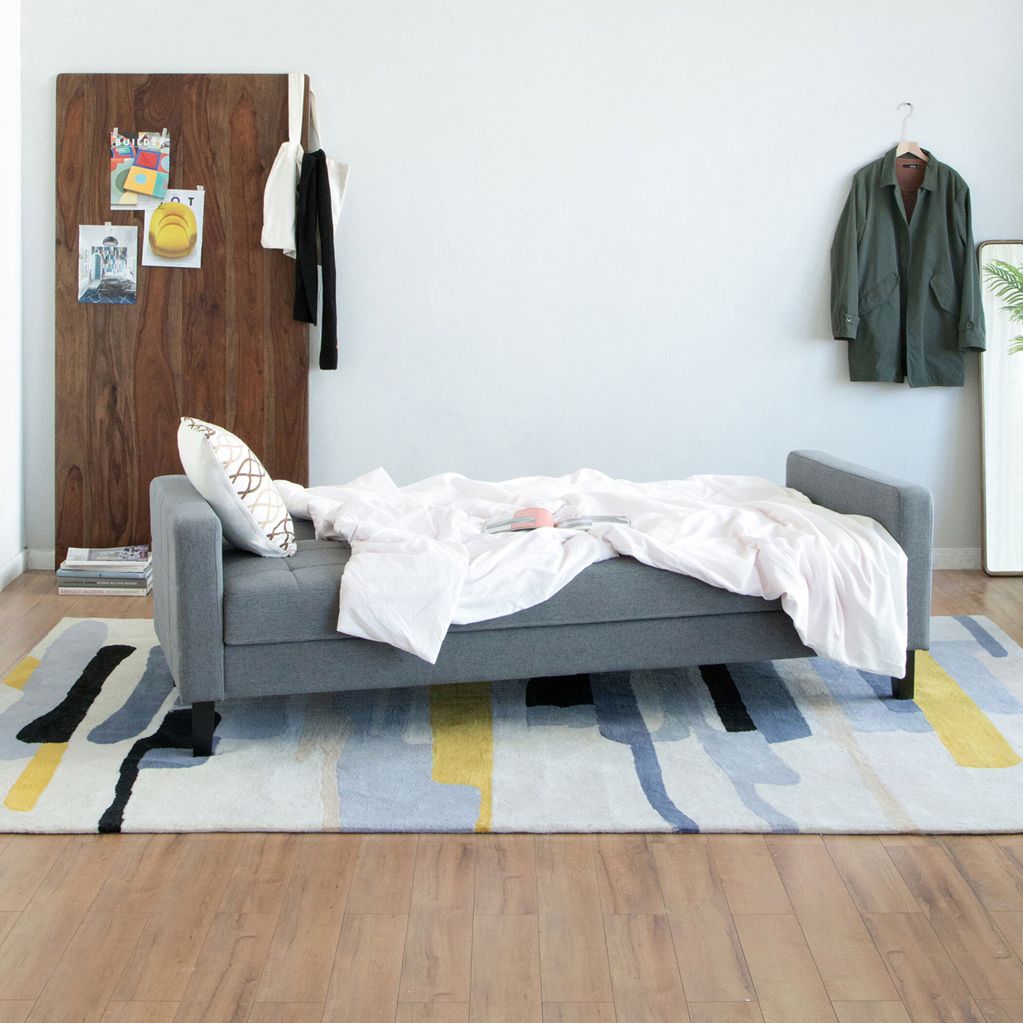 Small Biscuit Tufted Gray Sofa