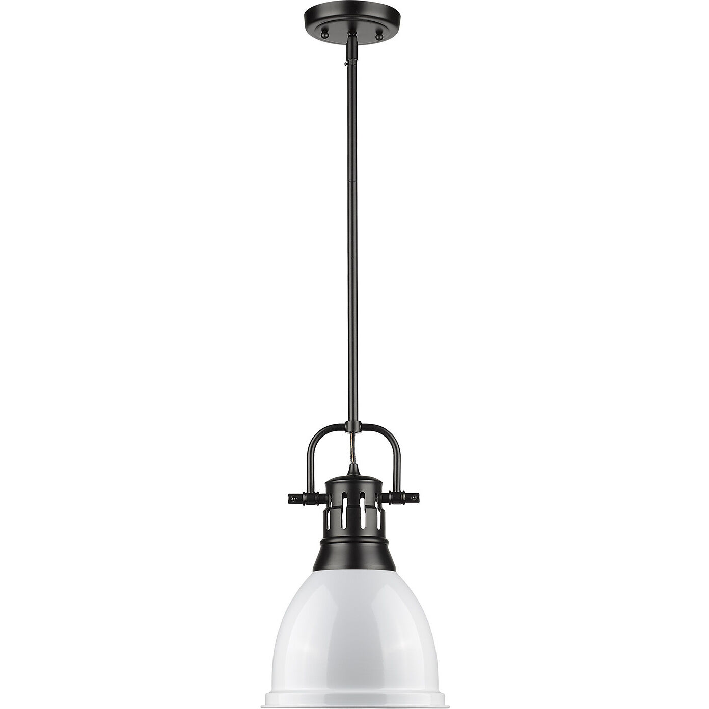 Yep Duncan 1 Light 8.88 inch Matte Black Pendant Ceiling Light in White, Small
